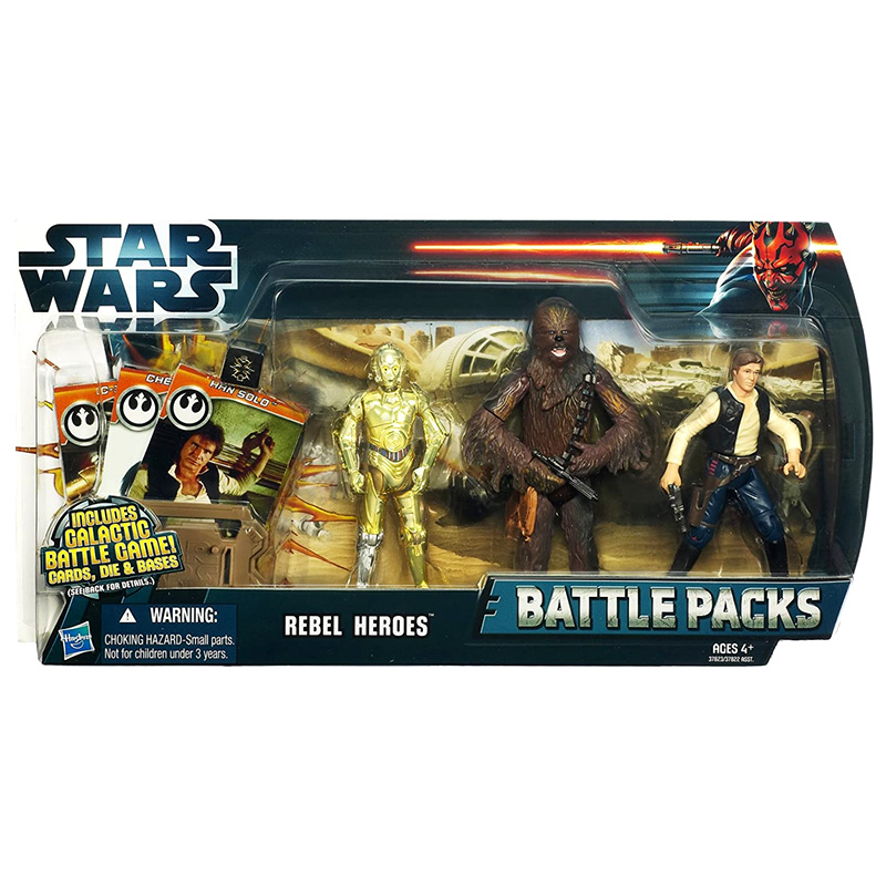 Star Wars Battle Pack Rebel Heroes mit Han Solo Chewbacca und-C-3PO von Hasbro